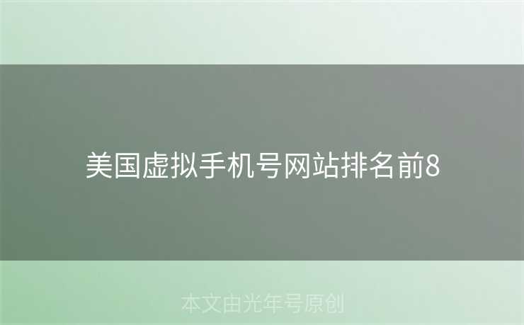 美国虚拟手机号网站排名前8
