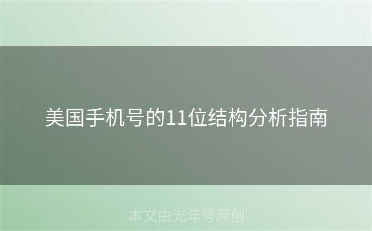 美国手机号的11位结构分析指南